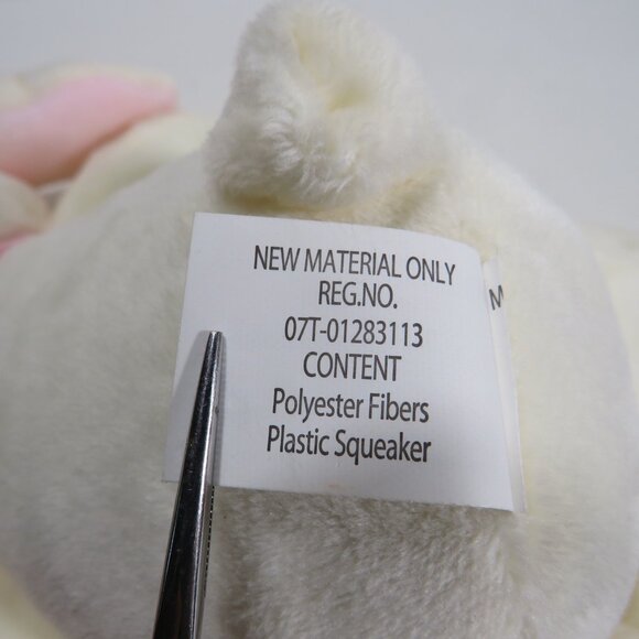 White & Pink Bunny Plush Rabbit with Corduroy, Crinkle Noises Baby - Picture 9 of 10
